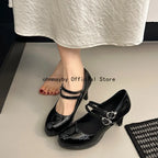 Thin High Heel Women Mary Jane Shoes Concise Shallow Belt Buckle Shoes Spring Autumn Ladies Elegant Wedding Dancing Pumps