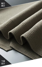 Autumn And Winter New Casual Wool Knit Cardigan Men's Fashion V-Neck Solid Color Shirt Loose Sweater Coat