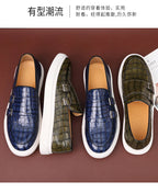 New Black Sneakers Men Vulcanize Shoes Yellow Crocodile Pattern Slip-On Size 38-46 Zapatos De Hombre Men Shoes
