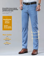 2026  New In Summer Thin Jeans Men's Loose Lightweight High Quality Straight Trendy Versatile Long Pants