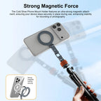 For MagSafe Phone Tripod Holder Mount Aluminum Magnetic Mount Adapter with 1/4” Screw Cold Shoe for iPhone 17 16 15 14 13