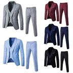 Men Blazers 3Pieces Sets Wedding Formal Elegant Business Luxury Full Vest Pants Coats Classic Jackets Suit Coat Blazers Trousers