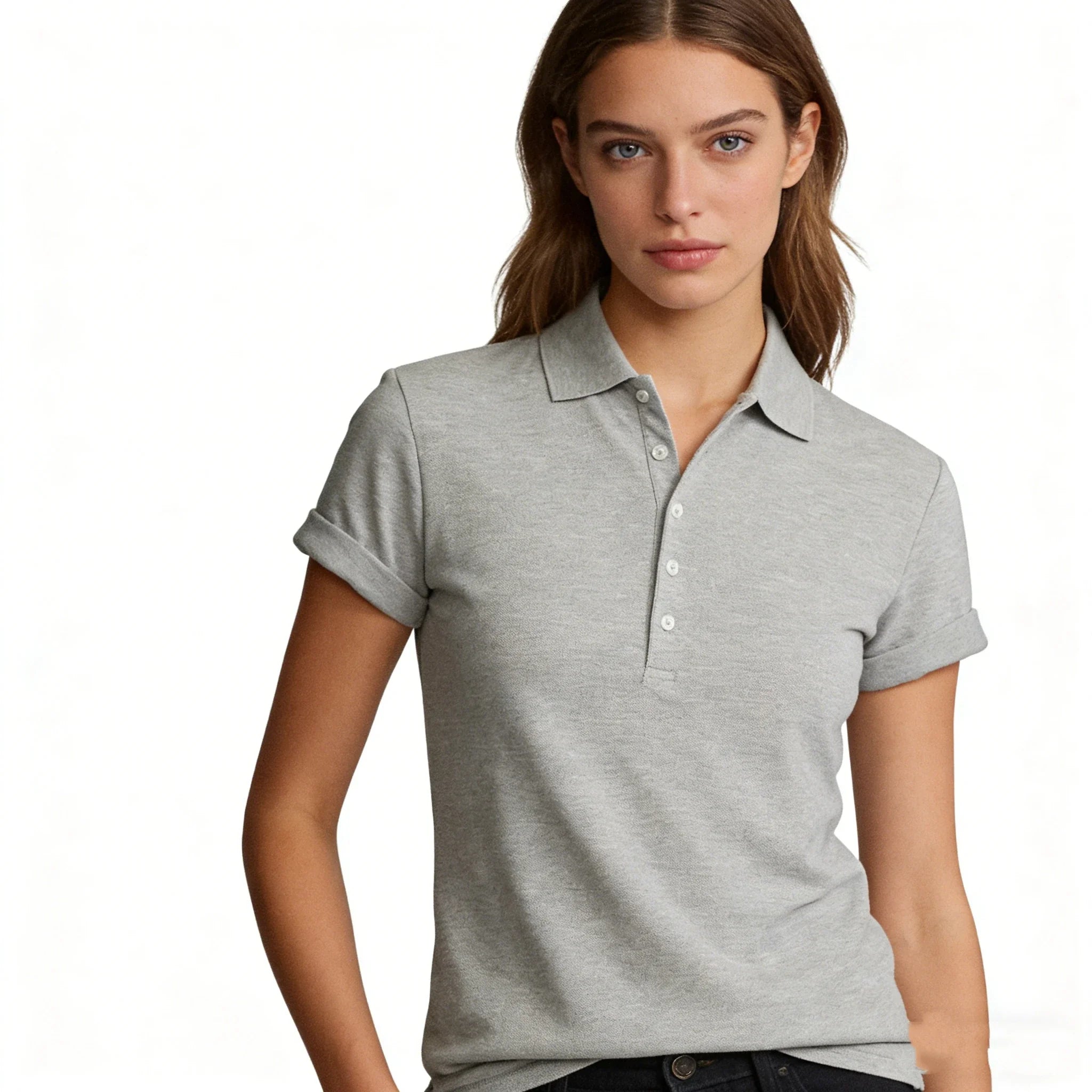 Polo women women's t-shirts and polos old money style Classic Embroidered casual slim fit POLO collar short sleeved shirt