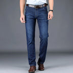 JEEP SPIRIT spring summer men's straight jeans casual loose mid-waist trousers all-match fashion business elastic denim pants