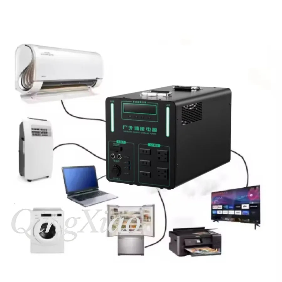 220V Portable Power Station Large Capacity Solar Generator For Outdoor Camping Travel Home And Emergency Backup Use Lifepo4