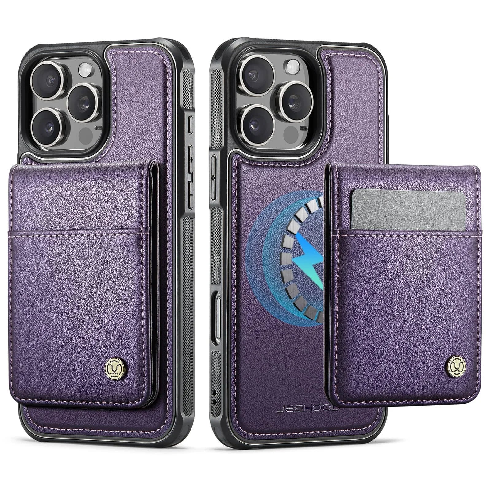 Magnetic 2 in 1 Detachable for iPhone 16/15/14 Pro Max 16 Plus Wallet Case with Card Holder,Magnetic Flip Kickstand Credit Slots
