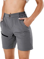 Women's Hiking Cargo Shorts Quick Dry Nylon Shorts Summer Travel Active Golf Shorts with 6 Pockets Water Resistant
