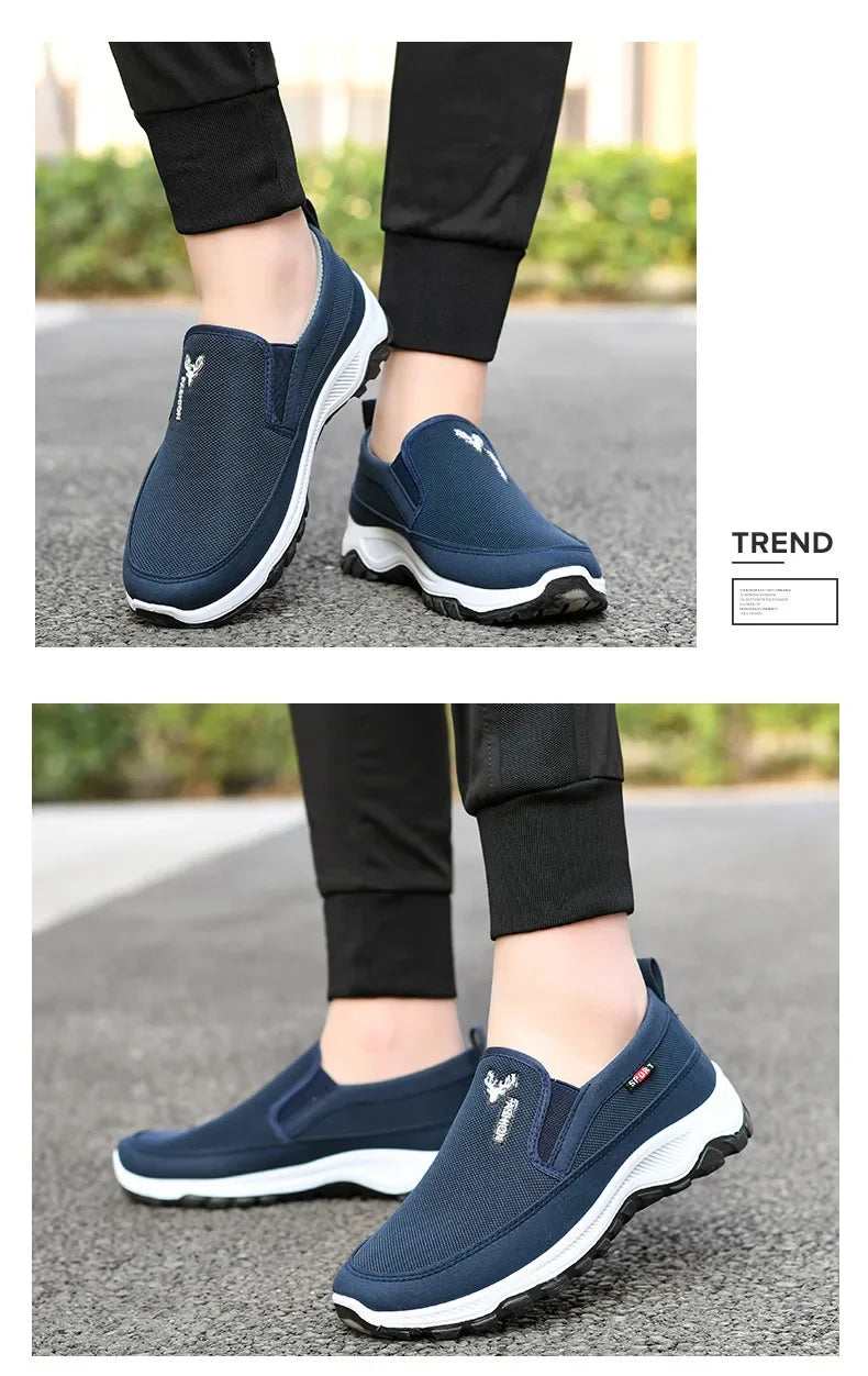 New autumn men's cloth shoes Mesh Breathable Non-Slip Loafers Casual Soft Sole Vulcanized Shoes Comfortable Sneakers Zapatos