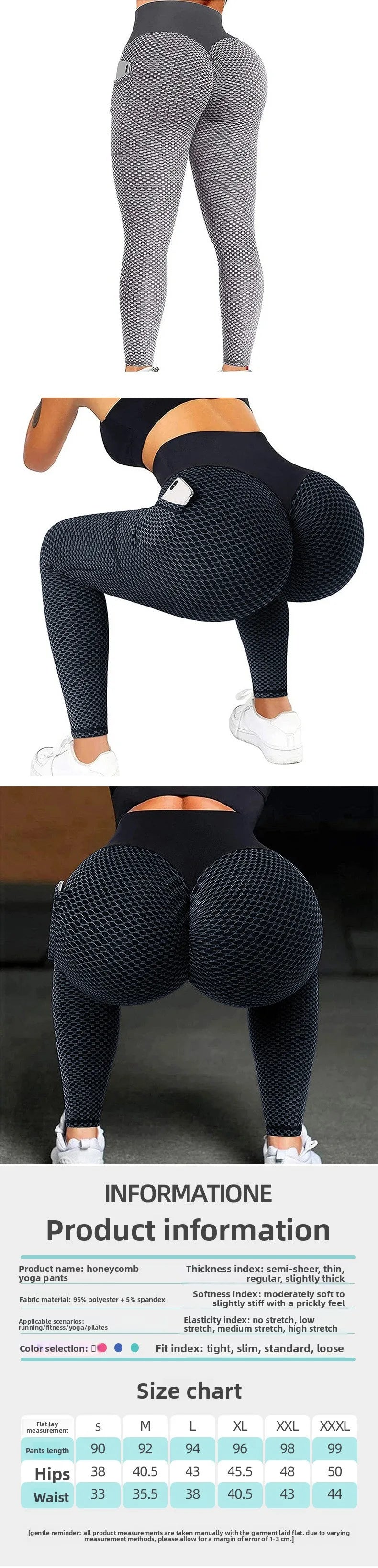 High Waist Yoga Pants with Pockets for Women Plus Size Tummy Control Gym Running Workout Butt Lifting Compression Leggings