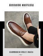 New 2025 Summer Men Casual Slip On Dress Shoes Black Brown British Style Platform Men Driving Loafers Shoes