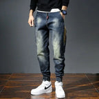 Elastic Man Cowboy Pants Stretch Y2k Vintage Designer Trousers 90s Streetwear Stacked Wide Leg Soft Denim Original Jeans for Men