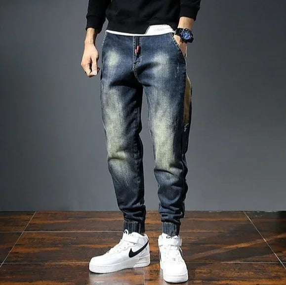 Elastic Man Cowboy Pants Stretch Y2k Vintage Designer Trousers 90s Streetwear Stacked Wide Leg Soft Denim Original Jeans for Men