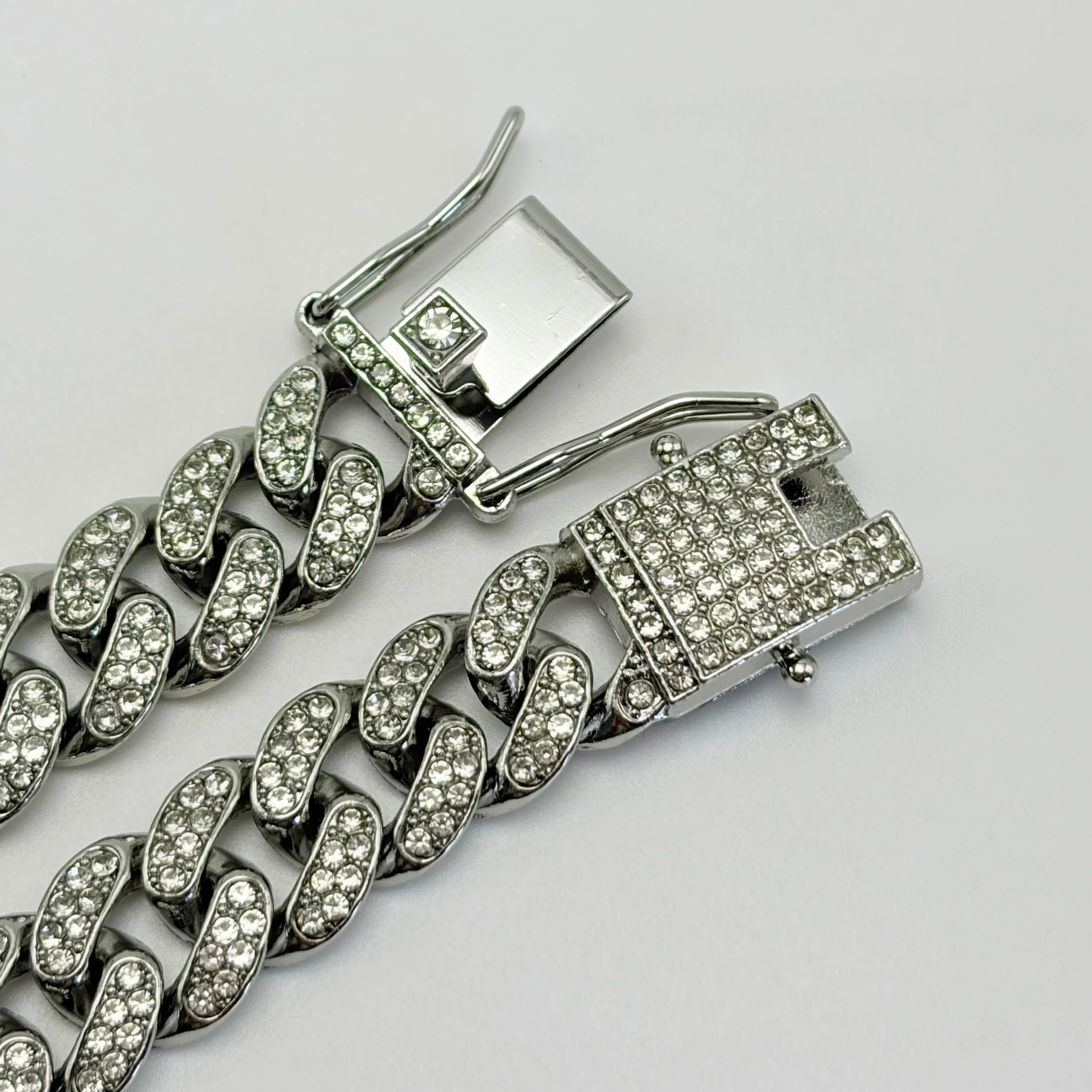 12.5mm Iced Out Miami Cuban Link Necklaces Free Shipping Bling Rapper Chains For Men Hip Hop Daily Party Fashion Jewelry Gift