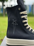 Ro Classic Design Black Canvas Boot High Top Shoe Men Casual Shoes Luxury Zipper Women Sneaker s Ankle Boots Sneakers