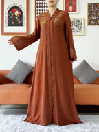 New Women Elegant Dress Chiffon Open Abaya with Zipper Muslim Women Dress Islamic Clothing Cardigan Abaya Women Muslim Dress