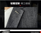 Men's Summer New Slim Fit 3/4 Sleeve Blazer Set Thin Seven-Point Sleeve Suit Outfit Casual Business Two-Piece Set