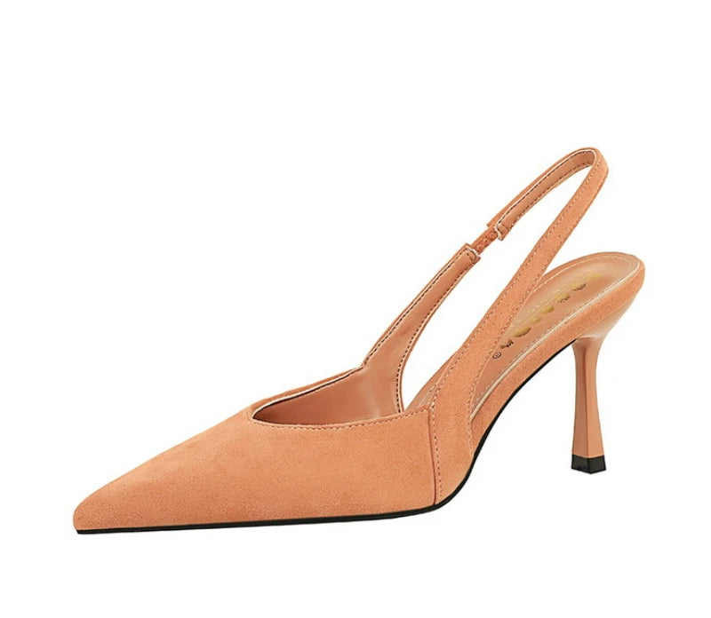 Fashionable Banquet Empty High Heel Shoes For Women's Shoes Thin Heel Pointed Toe Hollow Single Shoes For Women's Shallow Mouth