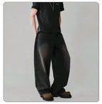 Four Season Men's Jeans Korean Version Student Casual Pants High Street Straight Loose Wide Leg Jeans Black Grey Blue Baggy Jean