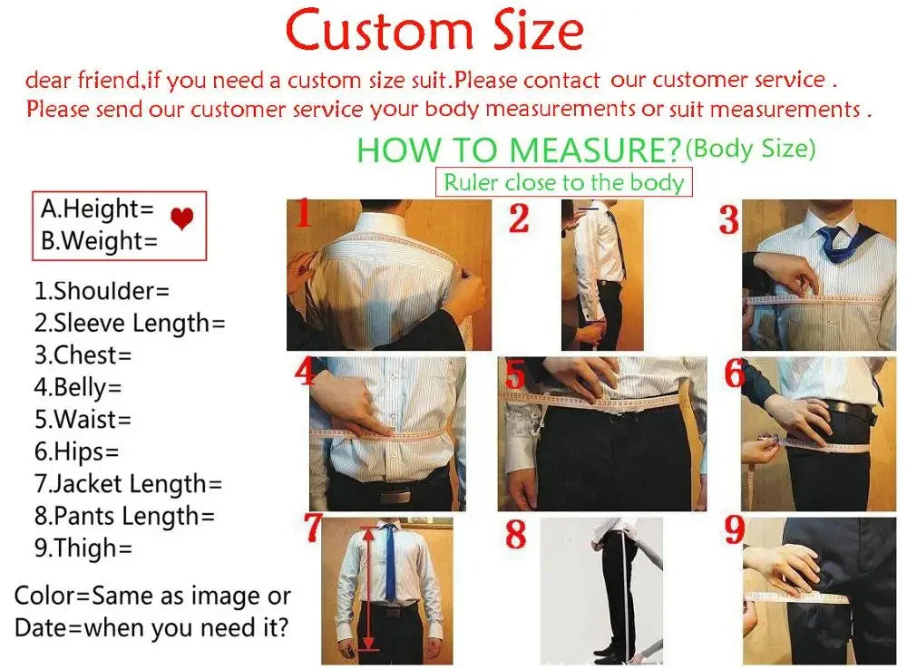 Navy Elegant Men's Suit Business Formal Work Wear Slim Fit Pants Jacket 2 Piece Set Groom Wedding Tuxedo