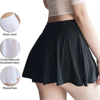 NEWJOINFUN Korean Japan Girls Style Fashion Pleated Mini Skirts XL High Waist Black White A Line Short Skirt for Women Christmas