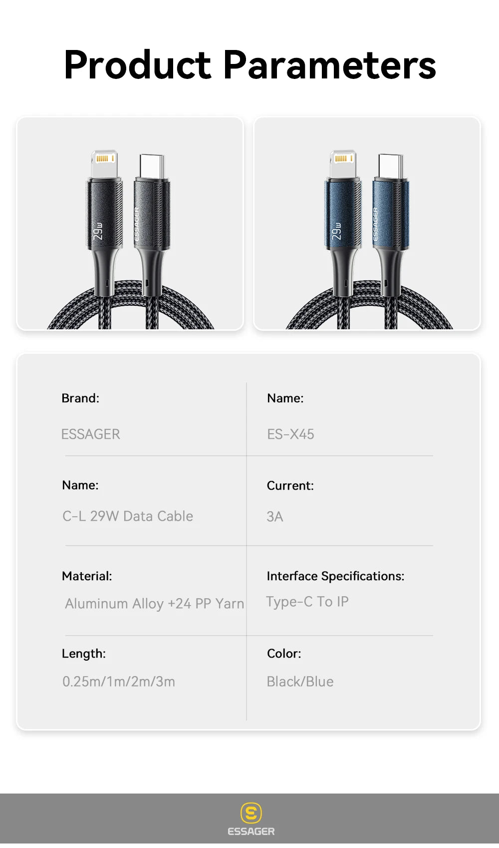 Essager USB C Cable For IPhone 14 13 12 11 pro Max 8 Plus 20W Fast Charging Cable Type C To Lighting Date Wire For iPad Macbook