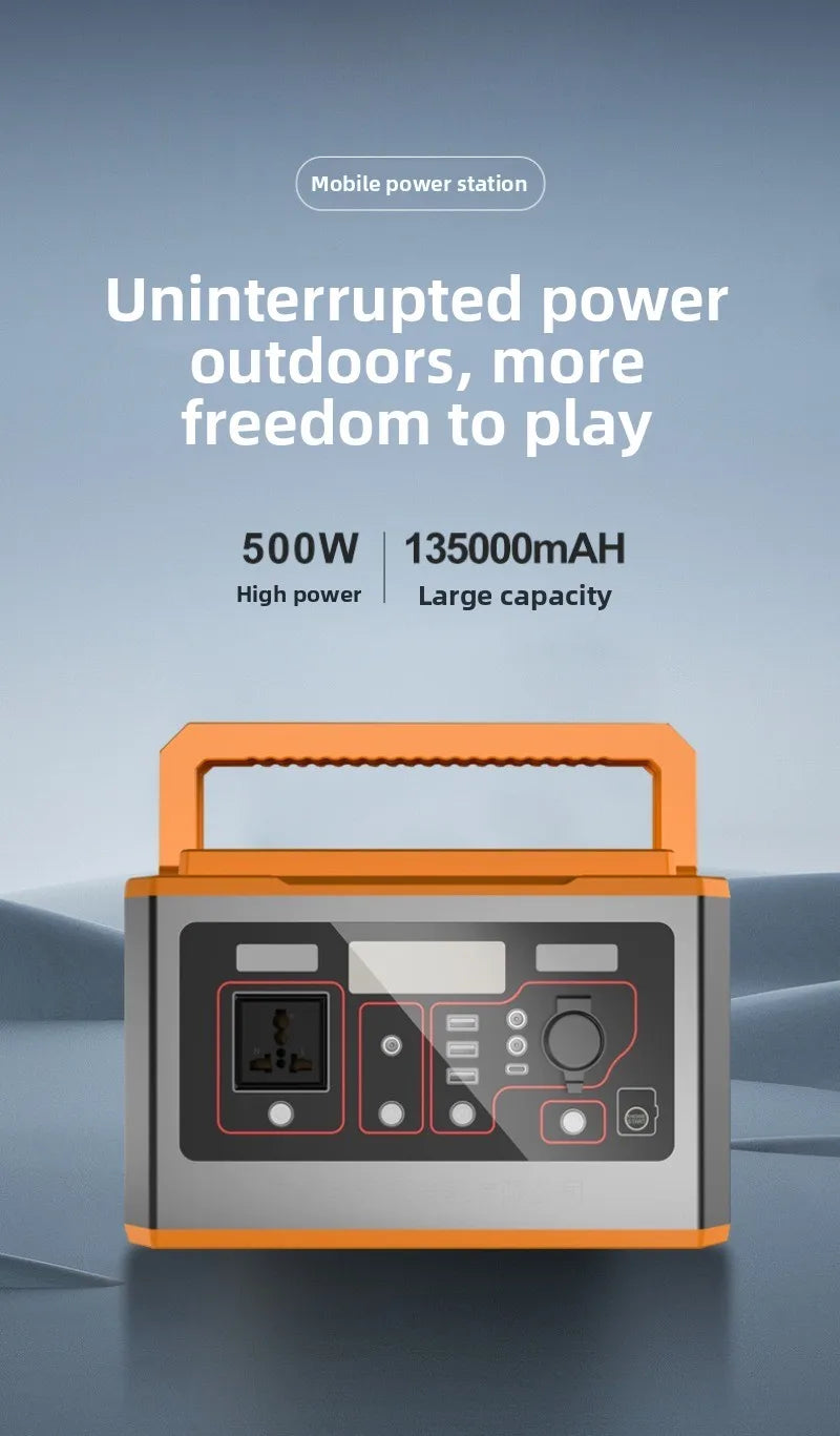 2026 500W Portable Outdoor Emergency Power Station CE Certified Travel Energy Storage Box Household Backup Power Supply