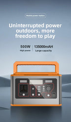 2026 500W Portable Outdoor Emergency Power Station CE Certified Travel Energy Storage Box Household Backup Power Supply