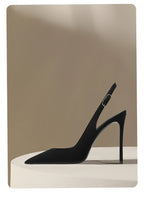 New Baotou fine heeled sandals for women, black with a buckle strap and a back strap, fashionable suede high heels