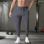 Men's Ice Silk Quick-Dry Pants Summer Lightweight Breathable Joggers with Zipper Pockets Elastic Waist Casual Sports Trousers Fo