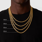 Casual Punk Rope Long Chain Necklace for Men Women,Silver Gold Color Stainless Steel Twisted Chain Collars,Hiphop Jewelry Gift