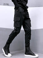New 2025 Black Cargo Pants Men Summer Hip Hop Streetwear Harajuku Pockets Harem Trousers Joggers Pant Man and Women
