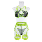 Toucheart Sexy Floral Embroidery Underwear Steel Ring Bra Lace Mesh Sexy Webbing Hollow Waistband Hanging Erotic Lingerie Suit