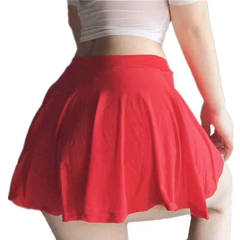 NEWJOINFUN Korean Japan Girls Style Fashion Pleated Mini Skirts XL High Waist Black White A Line Short Skirt for Women Christmas