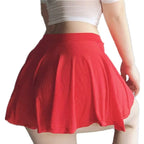 NEWJOINFUN Korean Japan Girls Style Fashion Pleated Mini Skirts XL High Waist Black White A Line Short Skirt for Women Christmas