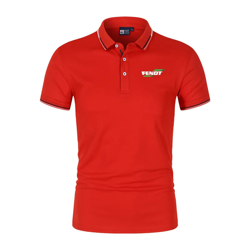 Tractor FENDT Men's Polo Shirts Casual Short Sleeve Turn Down Mens Shirts Fashion Streetwear Polos for Men 4XL