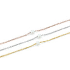 4MM Simulated-pearl Pendant Necklace for Women Dainty Stainless Steel Gold Color Necklace Women