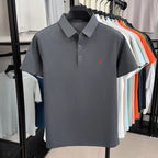 Luxury brand pony embroidered short sleeve men's polo shirt new business casual breathable summer comfort high-end Paul T-shirt