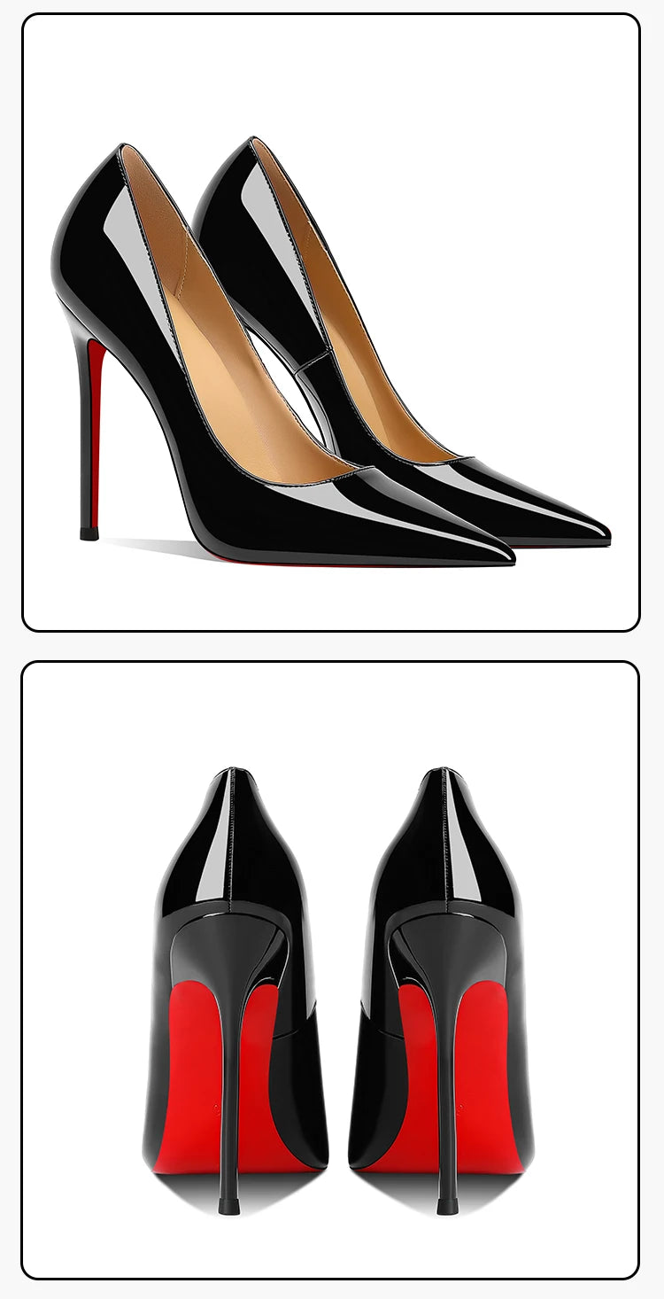 Shoes For Woman 2026 Trend Luxury Red Bottoms High Heels Pointed Toe Stiletto Pumps 12 cm Comfortable Party Dress Wedding Shoes