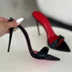 12CM European and American Fashion Sexy Pointed Thin High-Heeled White Sandals with Flared Thin Heels Women's Shoes in Large Siz