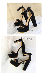 New Fashion Simple Comfort Women Platform High Heels Sandals Summer Peep Toe Party Wedding Pumps Buckle Slimming Shoes