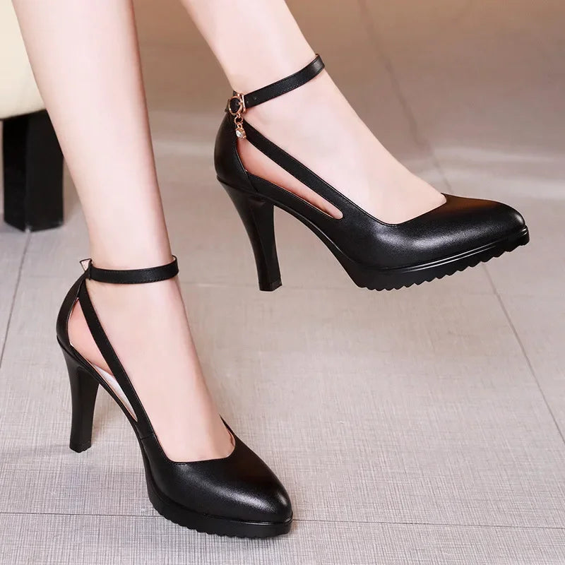 8cm 11cm Size 32-43 Ankle Buckle Red White Wedding Shoes Bride Platform Pumps 2026 Fall Shallow High Heels Shoes Model Party