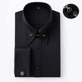 Men's Empire Neck French Cufflink Shirt Slim Fit Business Dress Assorted Cufflinks Lead Needle Large Tip Neck Men's White Shirt
