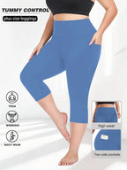 Women High Waist Plus Size 7/8 Yoga Leggings with Pockets Milk Silk Breathable Sport Women's pantss Base Leggings for Fitness