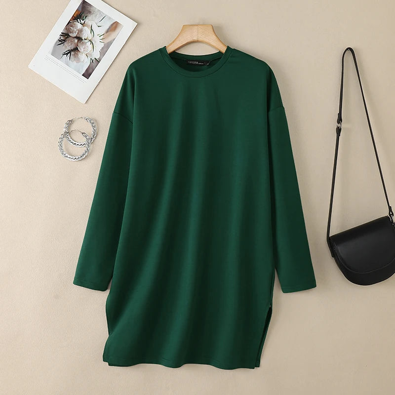 2026 ZANZEA Muslim Hijab Blouse Women Spring Long Tops Turkey Abaya Fashion O Neck Long Sleeve Knitted Shirt IsIamic Clothing