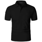 New Mens Short Sleeve T Shirt Sports Tennis Polo Shirt Summer Oversized Breathable Shirts Button Moisture-Wicking Streetwear