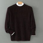 Men's thick cashmere sweater 100% pure cashmere round neck cashmere sweater 2024 new spring and winter knit base shirt