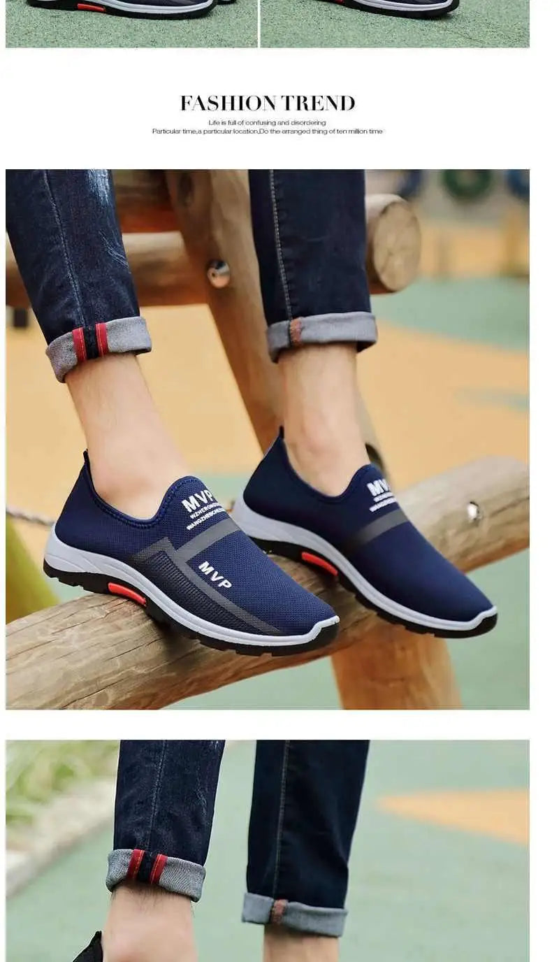 Slip on Mesh Men Shoes Lightweight Sneakers Men Fashion Casual Walking Shoes Breathable Slip on Mens Loafers Zapatillas Hombre