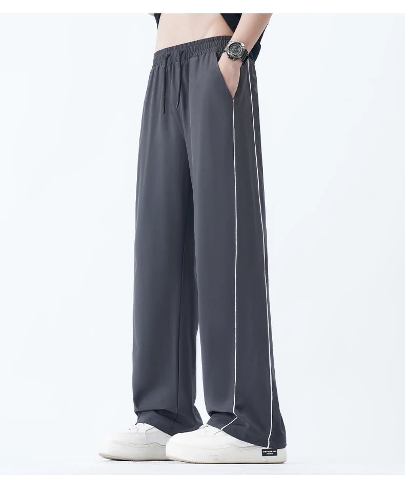 Summer Men Sweatpants Joggers Straight Pants Neutral Breathable Loose Outdoor Quick Drying Fabric Fitness Pants Casual Trouser