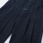 【Mirrordust】Pleated Baggy Jeans Men Loose Wide Leg Jeans Trousers Streetwear Harajuku Hip Hop Jeans Denim Pants