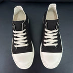 Ro Classic Men Shoe Women Sneakers Black Canvas Low Top Casual Shoes Thick Sole Lace Up Luxury Flat Sneaker